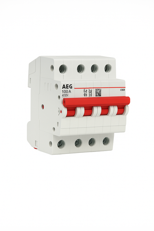 AEG hoofdschakelaar 100A 4-polig rode hendels