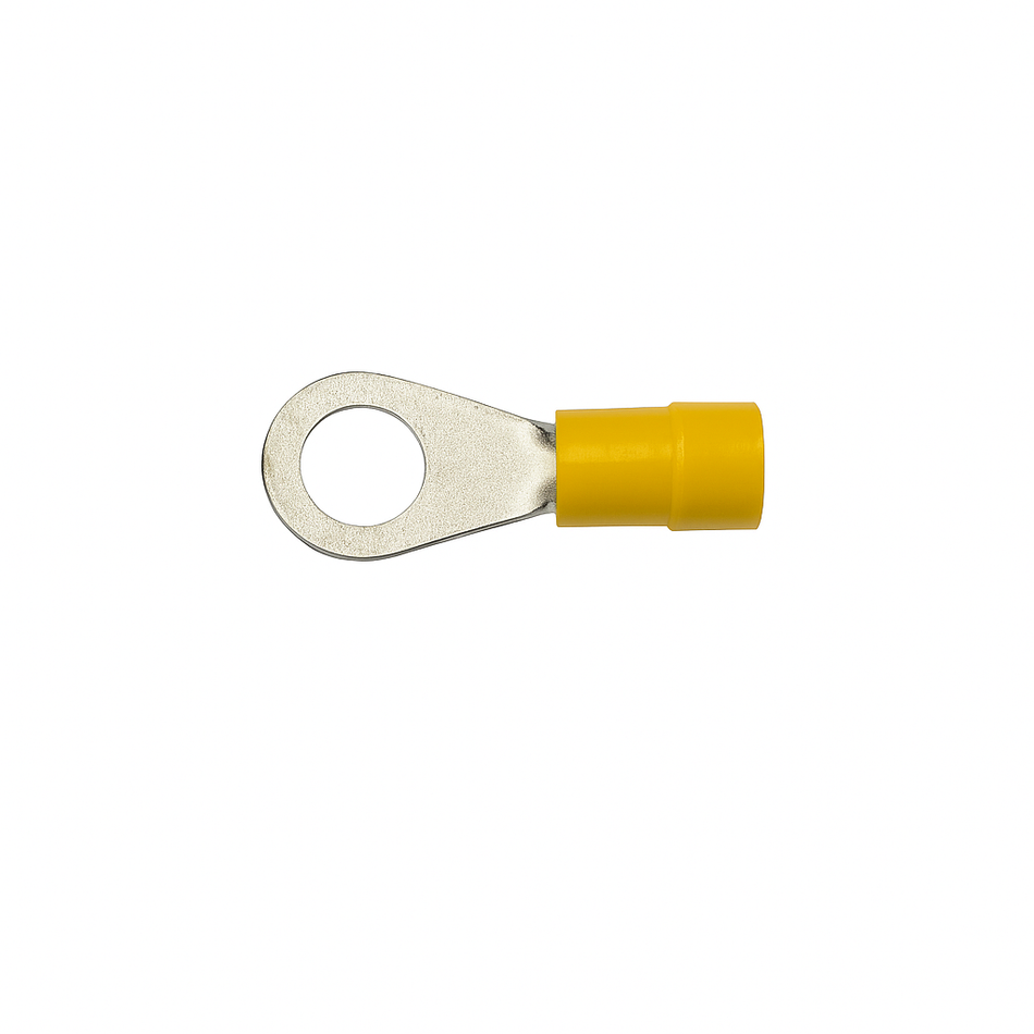 Insulated ring cable lug, yellow – 100 pieces