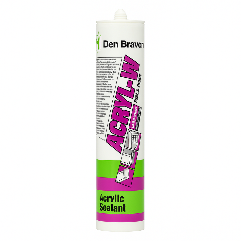 Den Braven Acryl-W acrylaatkit - koker 310ml - wit - Solar-evshop.nl